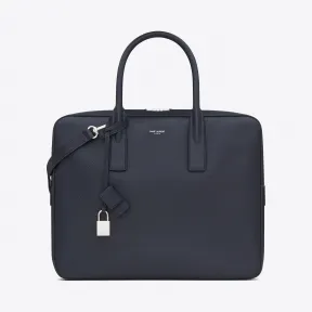 伊夫圣罗兰/Yves Saint laurent 经典 MUSEUM 小号海军蓝细粒纹理真皮公文包 342605BTY0N414