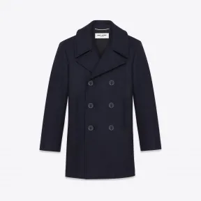 伊夫圣罗兰/Yves Saint laurent Classic Caban Marin in Navy Blue Wool 3