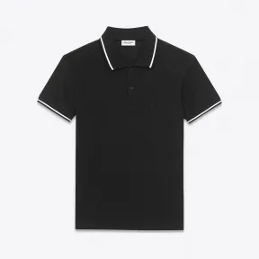 伊夫圣罗兰/Yves Saint laurent 经典条纹剪裁POLO衫，采用黑色和白色皮克棉 362224Y2LD11057