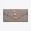 伊夫圣罗兰/Yves Saint laurent monogram大号翻盖粒面压印皮革钱包 372264BOW011202