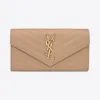 伊夫圣罗兰/Yves Saint laurent monogram大号翻盖粒面压印皮革钱包 372264BOW012721