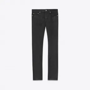 伊夫圣罗兰/Yves Saint laurent 正版低腰紧身牛仔裤，采用黑色蜡状弹力粗斜纹棉布  376910Y899H106