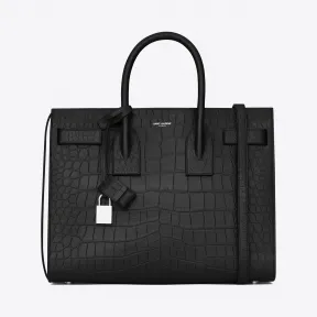 伊夫圣罗兰/Yves Saint laurent 经典 Sac De Jour 小号黑色鳄鱼压纹真皮手袋 378299CS38N
