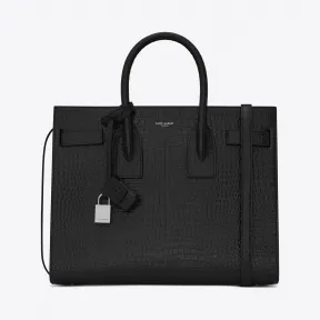 伊夫圣罗兰/Yves Saint laurent 经典 sac de jour 小号黑色鳄鱼压纹真皮手袋 378299DND1N