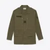 伊夫圣罗兰/Yves Saint laurent 卡其色棉麻和亚麻华达呢军装风格风雪大衣 415939Y153W2840