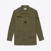 伊夫圣罗兰/Yves Saint laurent 卡其色棉麻和亚麻华达呢军装风格风雪大衣 415939Y553L2840
