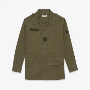 伊夫圣罗兰/Yves Saint laurent 卡其色棉麻和亚麻华达呢军装风格风雪大衣 415939Y553L2840