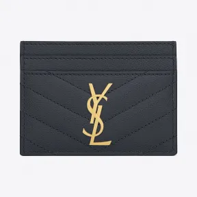 伊夫圣罗兰/Yves Saint laurent MONOGRAM 粒面压花真皮卡包 423291BOW011251