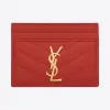 伊夫圣罗兰/Yves Saint laurent monogram大红色颗粒纹理小羊真皮信用卡套 423291BOW016422