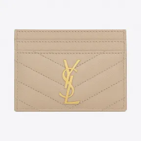 伊夫圣罗兰/Yves Saint laurent monogram粉颗粒纹理小羊真皮信用卡套  423291BOW019906