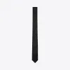伊夫圣罗兰/Yves Saint laurent 标志性网球条纹、黑色涤纶针织窄领带 4412524Y4081060