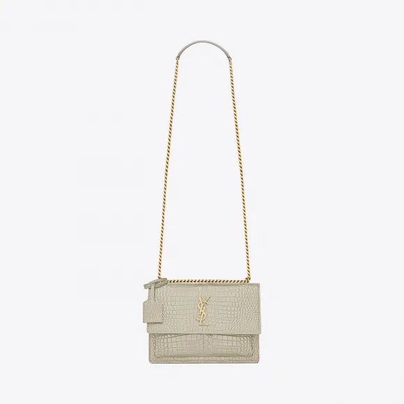 伊夫圣罗兰/Yves Saint laurent 女士 SUNSET中号鳄鱼纹压印亮面皮革 442906DND0J9207