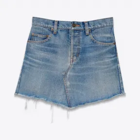 伊夫圣罗兰/Yves Saint laurent Trapèze迷你裙，复古浅蓝色牛仔布制  454852Y893M4071