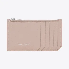 伊夫圣罗兰/Yves Saint laurent 5 FRAGMENTS zip pouch in pink grained l