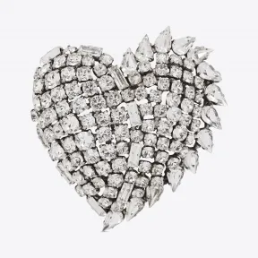 伊夫圣罗兰/Yves Saint laurent SMOKING银色黄铜和透视水晶心形胸针 467901Y15268162