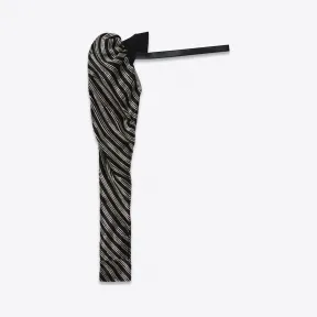 伊夫圣罗兰/Yves Saint laurent 黑色和金色乔其丝泡泡袖 472223Y058W1000