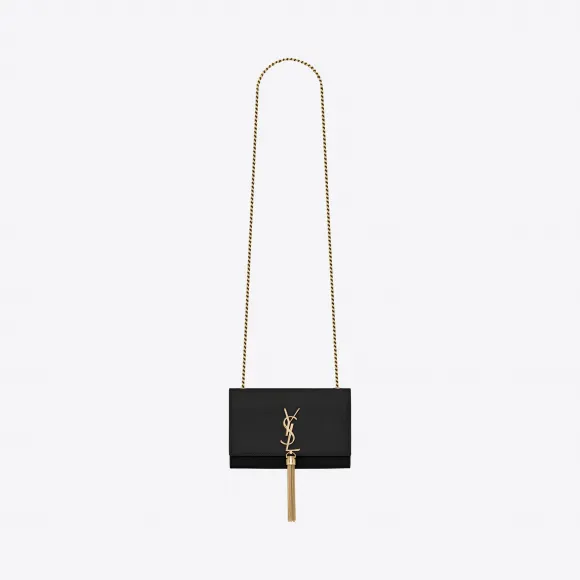 伊夫圣罗兰/Yves Saint laurent Kate 小号真皮流苏穗颗粒纹理压花真皮包 474366BOW0J1000