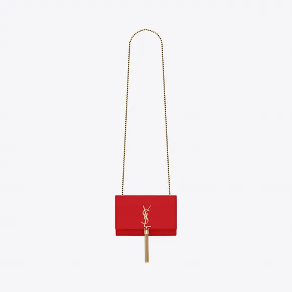 伊夫圣罗兰/Yves Saint laurent Kate 小号真皮流苏穗颗粒纹理压花真皮包 474366BOW0J6515