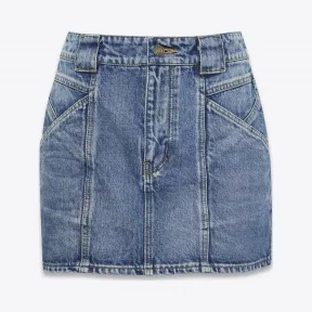 伊夫圣罗兰/Yves Saint laurent 迷你裙，褪色蓝色牛仔布 480703Y883L4064