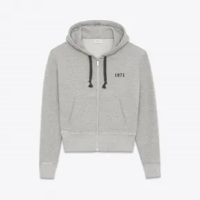 伊夫圣罗兰/Yves Saint laurent 斑灰拉链连帽针织衫 “1971年” 印花图案 481279YB1HH1440