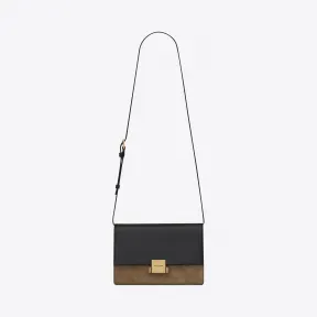 伊夫圣罗兰/Yves Saint laurent 这款中号SAINT LAURENT BELLECHASSE包采用黑色皮革和灰褐