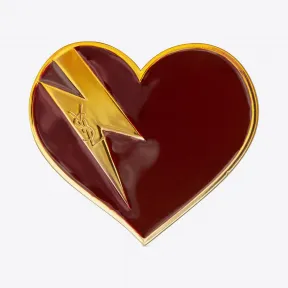 伊夫圣罗兰/Yves Saint laurent 金色调黄铜与酒红色和橙色珐琅制心形与闪电形胸针 486161Y15218063
