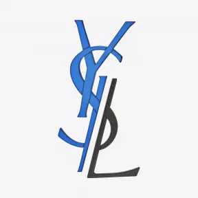 伊夫圣罗兰/Yves Saint laurent MONOGRAM用蓝色和黑色黄铜解构胸针 492665Y15004101