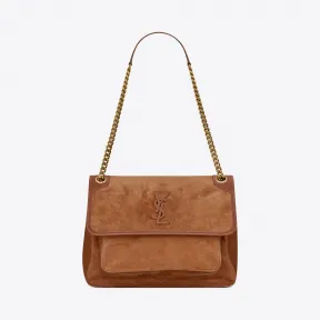 伊夫圣罗兰/Yves Saint laurent 女士 NIKI中号麂皮和光滑皮革书包 4988941U8377761