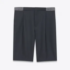 伊夫圣罗兰/Yves Saint laurent 与种族腰部的黑色马海毛百慕达 500475Y073Q1000