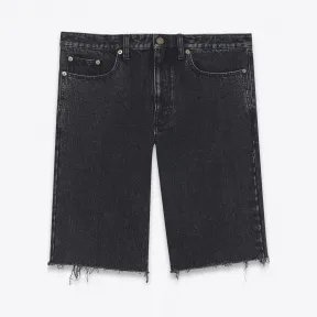 伊夫圣罗兰/Yves Saint laurent 这款毛边百搭短裤采用褪色黑色牛仔布制成 500798YG8051001