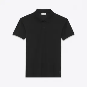 伊夫圣罗兰/Yves Saint laurent classic polo shirt in black piqué cotto
