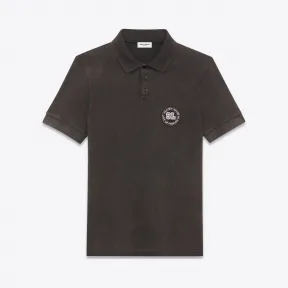 伊夫圣罗兰/Yves Saint laurent Polo shirt with badge in faded-look bla