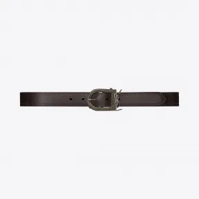 伊夫圣罗兰/Yves Saint laurent Berber MONOGRAMME belt in brown leather