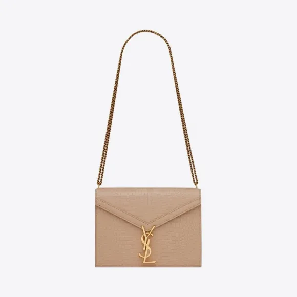 伊夫圣罗兰/Yves Saint laurent cassandra monogram鳄鱼纹压印亮面皮革搭扣包 532750DND0J2721