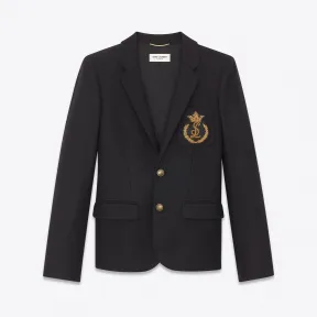 伊夫圣罗兰/Yves Saint laurent Saint Laurent 徽章毛毡休闲西装外套 552530Y514F100