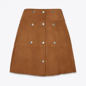 伊夫圣罗兰/Yves Saint laurent 带纽扣绒面革飞人裙 572284YC2YL2202