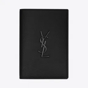 伊夫圣罗兰/Yves Saint laurent monogram粒面压印皮革护照夹