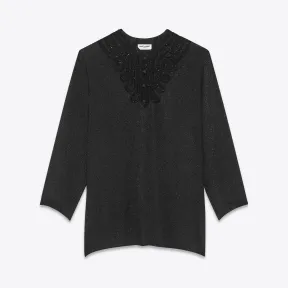 伊夫圣罗兰/Yves Saint laurent 闪闪发光的黑貂长袍 饰有串珠小饰品 607875Y1A931000