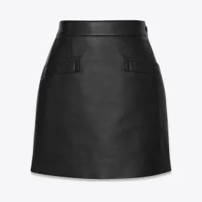 伊夫圣罗兰/Yves Saint laurent 羊皮高腰迷你裙 611752YC2ZZ1000