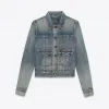 伊夫圣罗兰/Yves Saint laurent ”\n 肮脏的沙蓝色牛仔布40年代牛仔夹克”