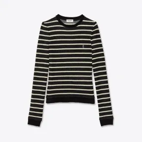 伊夫圣罗兰/Yves Saint laurent 罗纹天鹅绒针织条纹字母毛衫
