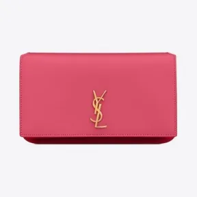 伊夫圣罗兰/Yves Saint laurent MONOGRAM光滑皮革饰带手机包 6350950U40J5526