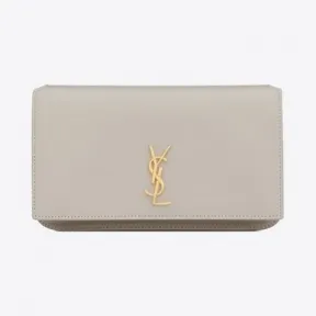 伊夫圣罗兰/Yves Saint laurent MONOGRAM光滑皮革饰带手机包 6350950U40J9207