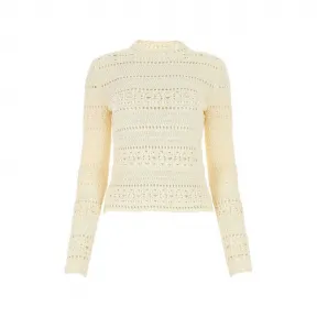 伊夫圣罗兰/Yves Saint laurent 浅褐色 扇贝细节修身版型开口针织 646381YAVS29502