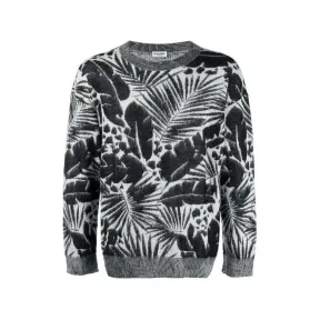 伊夫圣罗兰/Yves Saint laurent 黑色 白色 热带图案马海毛针织 648501YAWP21095