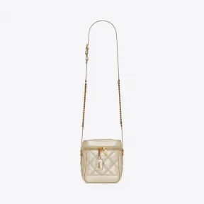 伊夫圣罗兰/Yves Saint laurent 1980年代风格绗缝金属质感皮革化妆包 649779AAACU7100