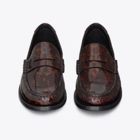 伊夫圣罗兰/Yves Saint laurent le loafer字母标志龟甲纹漆皮便士乐福鞋 670231AAARV2094