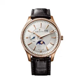 真力时/Zenith Elite系列 18k玫瑰金镶钻 自动机械机芯 男表 22.2140.691-02.C498