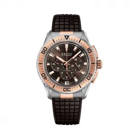 真力时/Zenith El Primero系列 精钢表壳，玫瑰金圆盘 自动机械机芯 男表 51.2061.405-75.R516