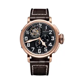 真力时/Zenith 飞行员系列 钛金属表壳，玫瑰金表圈、表耳、按钮和表冠。 自动机械机芯 男表 87.2430.4035-21.C721